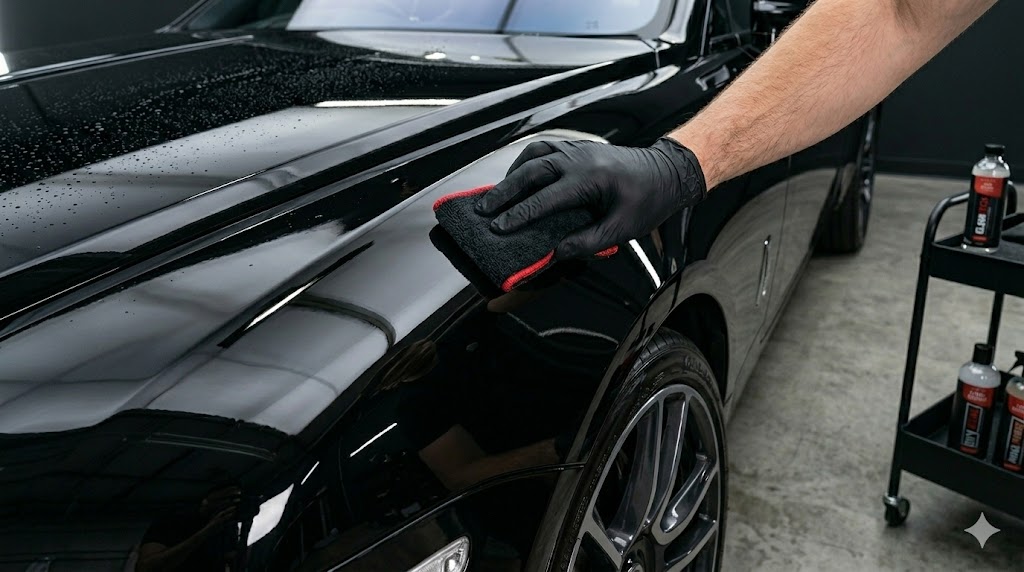 Exterior car detailing — hand wash and tire dressing